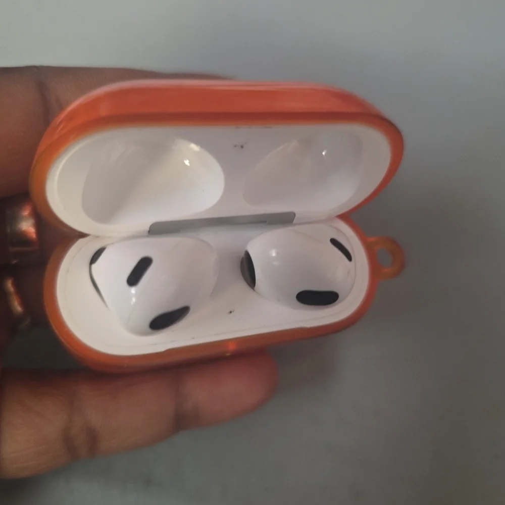 Wireless Earbuds with Orange Case